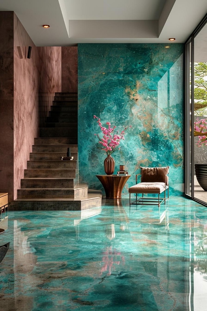 Emerald Sea Marble - Green Epoxy Floor